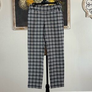 Cegolfs Womens Black White Check Golf Pants Stretch Pockets Athletic Small NWT